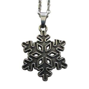 New Snowflake Pendant Necklace With 20" Stainless Chain Winter Jewelry Gift